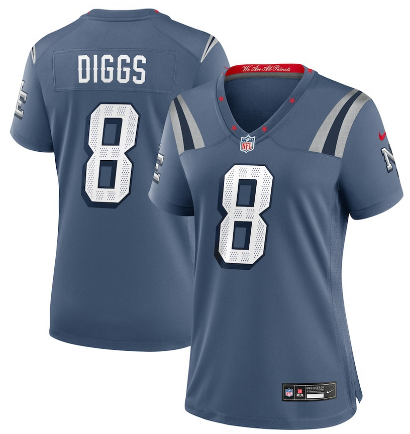 Women New England Patriots #8 Diggs Nike 2025 Rivalries blue Limited Jersey->new england patriots->NFL Jersey